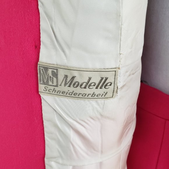 60s Style Hot Pink Jacket / Skirt Suit Set German Made - Picture 8 of 16